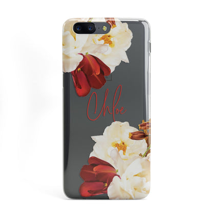 Personalised Name Transparent Clear Floral OnePlus Case