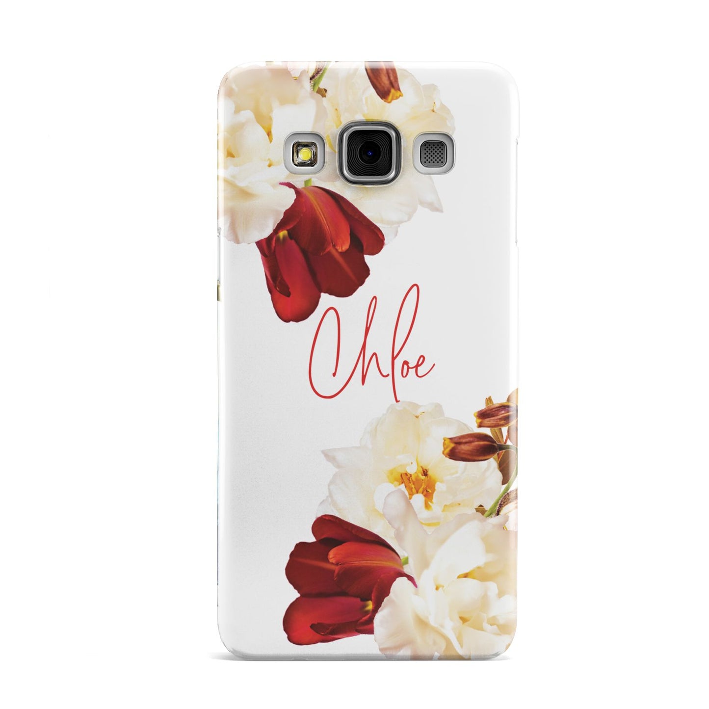 Personalised Name Transparent Clear Floral Samsung Galaxy A3 Case