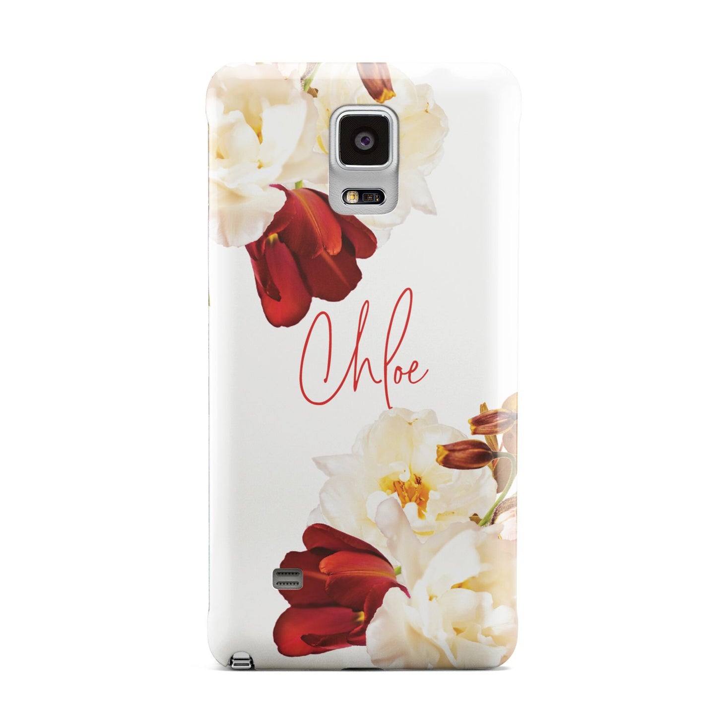 Personalised Name Transparent Clear Floral Samsung Galaxy Note 4 Case