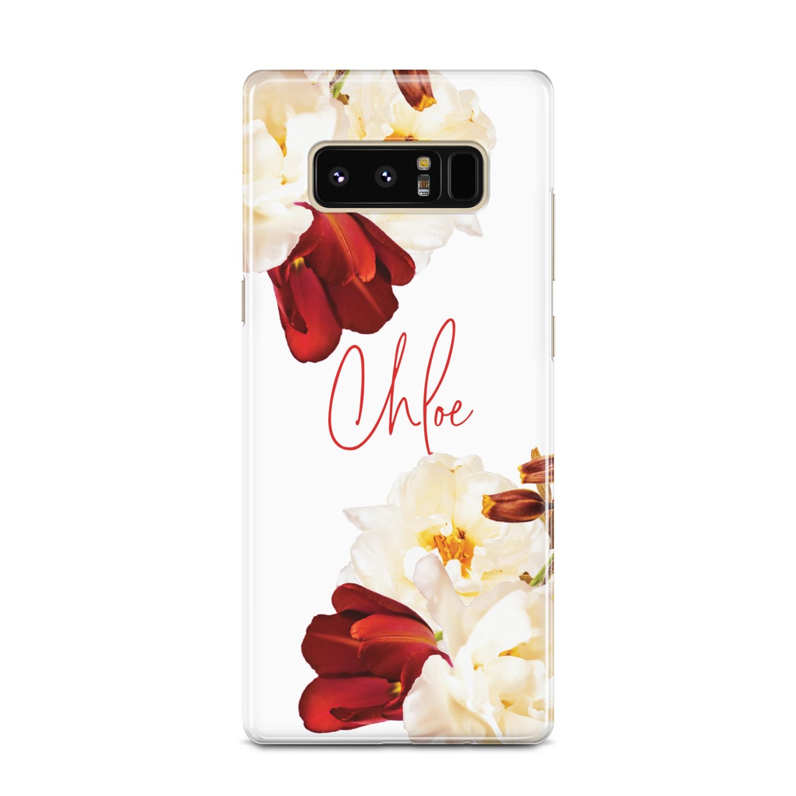 Personalised Name Transparent Clear Floral Samsung Galaxy Note 8 Case
