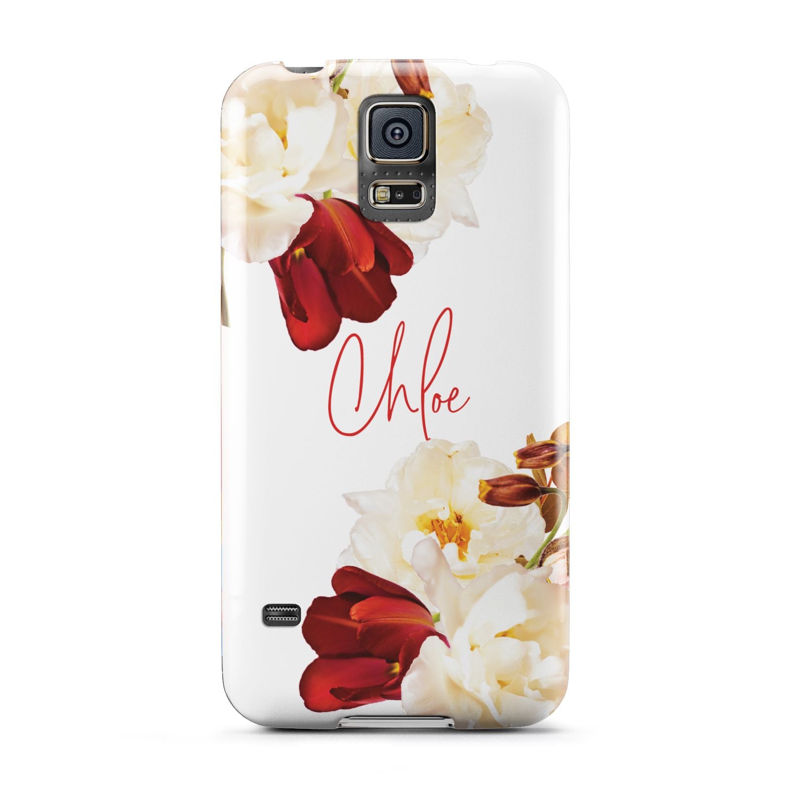 Personalised Name Transparent Clear Floral Samsung Galaxy S5 Case