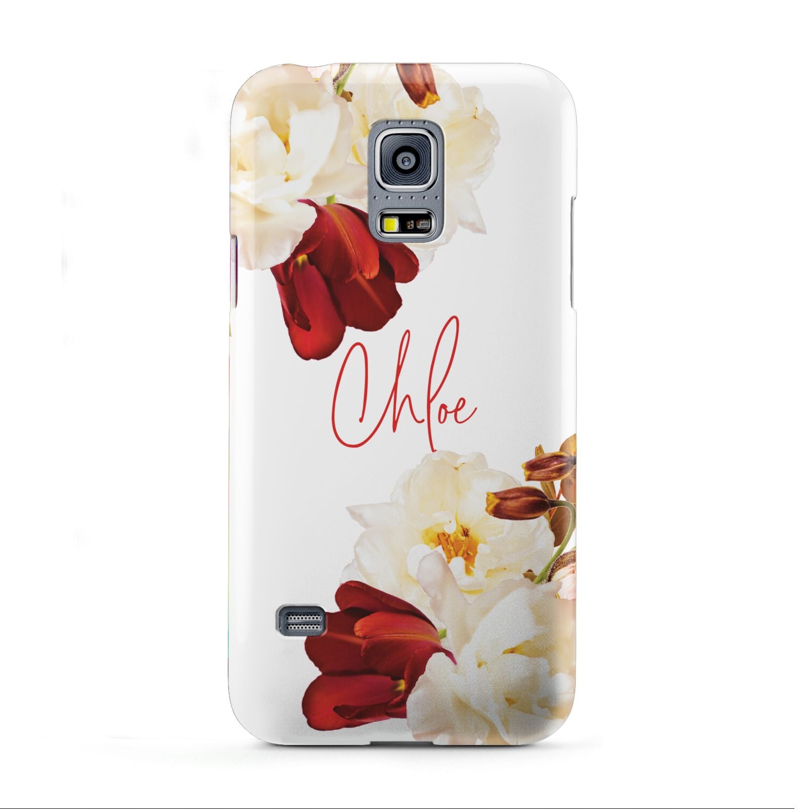 Personalised Name Transparent Clear Floral Samsung Galaxy S5 Mini Case