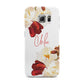Personalised Name Transparent Clear Floral Samsung Galaxy S6 Edge Case