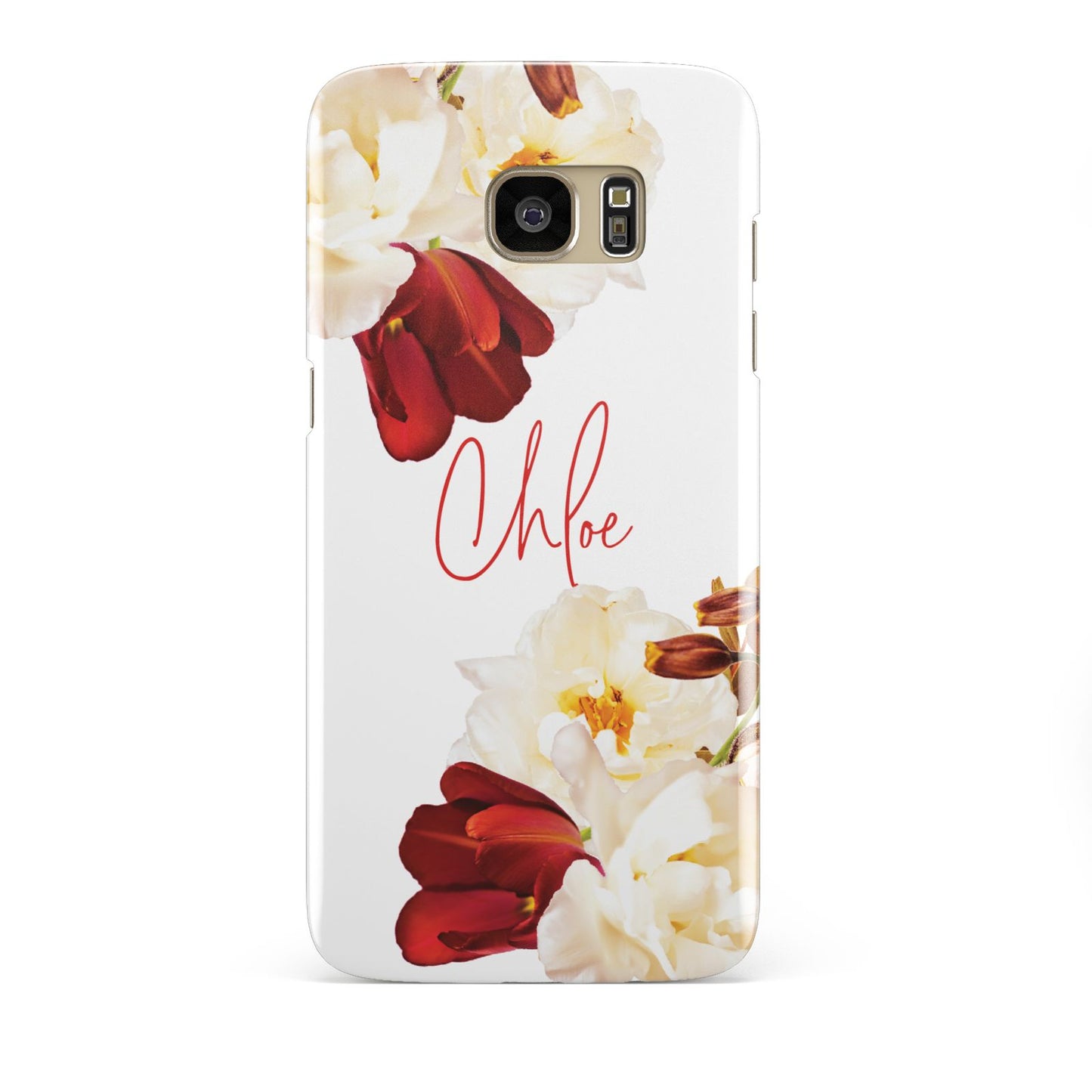 Personalised Name Transparent Clear Floral Samsung Galaxy S7 Edge Case