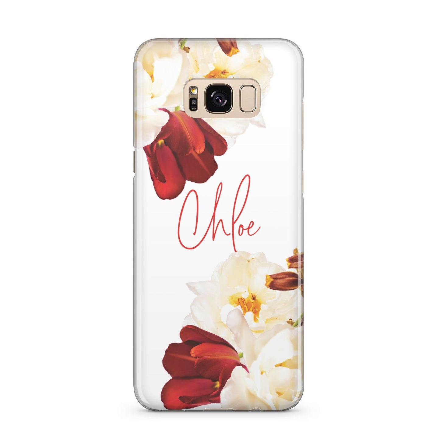 Personalised Name Transparent Clear Floral Samsung Galaxy S8 Plus Case