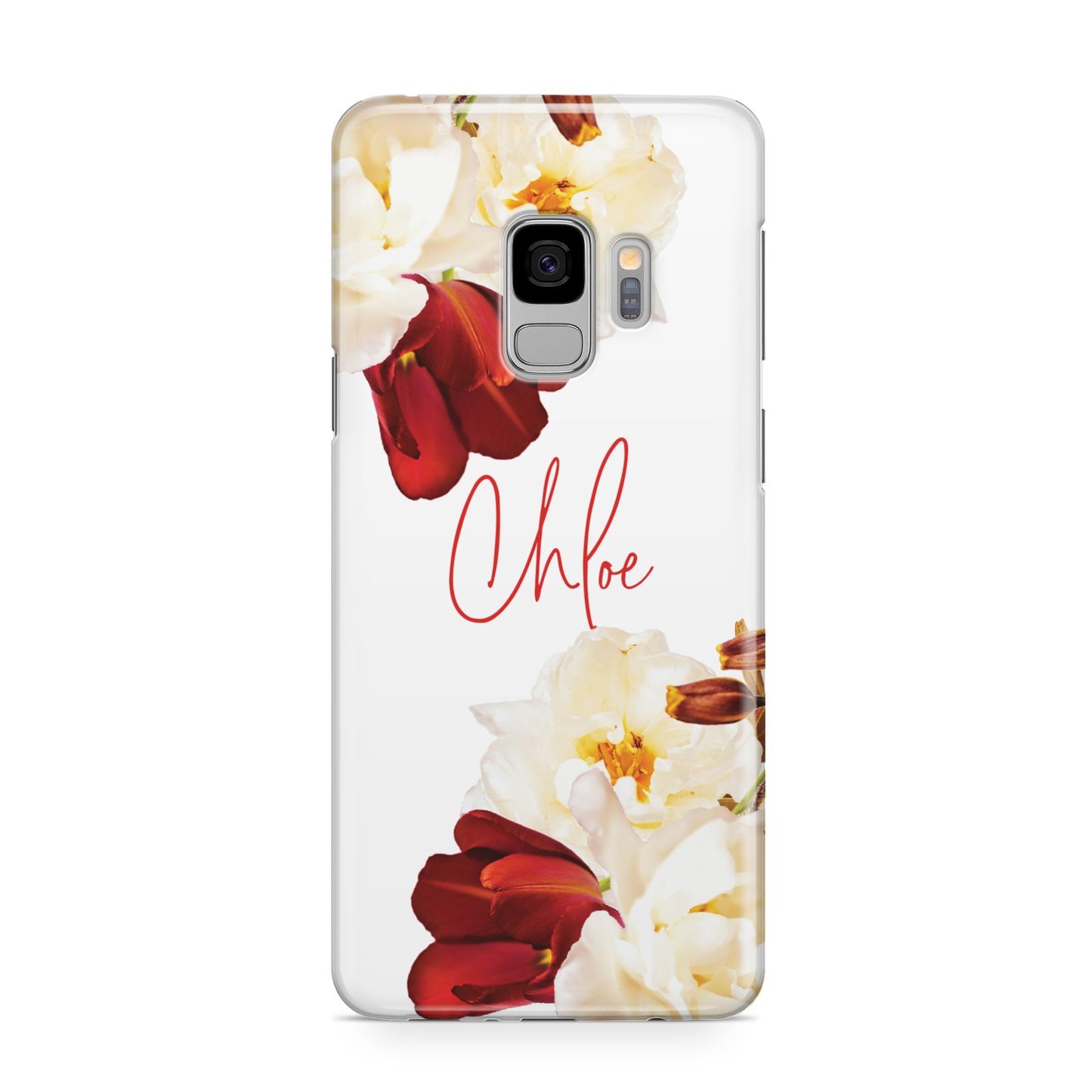 Personalised Name Transparent Clear Floral Samsung Galaxy S9 Case