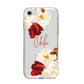 Personalised Name Transparent Clear Floral iPhone 8 Bumper Case on Silver iPhone