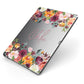 Personalised Name Transparent Flowers Apple iPad Case on Grey iPad Side View