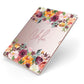 Personalised Name Transparent Flowers Apple iPad Case on Rose Gold iPad Side View