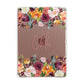 Personalised Name Transparent Flowers Apple iPad Rose Gold Case
