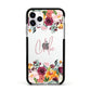 Personalised Name Transparent Flowers Apple iPhone 11 Pro in Silver with Black Impact Case