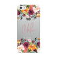 Personalised Name Transparent Flowers Apple iPhone 5 Case