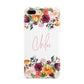 Personalised Name Transparent Flowers Apple iPhone 7 8 Plus 3D Tough Case