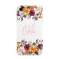 Personalised Name Transparent Flowers Apple iPhone XR White 3D Tough Case
