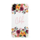 Personalised Name Transparent Flowers Apple iPhone Xs Max 3D Snap Case
