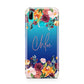 Personalised Name Transparent Flowers Huawei P Smart 2019 Case