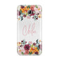 Personalised Name Transparent Flowers Samsung Galaxy A8 2016 Case