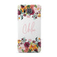 Personalised Name Transparent Flowers Samsung Galaxy Alpha Case