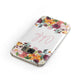 Personalised Name Transparent Flowers Samsung Galaxy Case Front Close Up