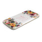 Personalised Name Transparent Flowers Samsung Galaxy Case Top Cutout