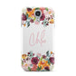 Personalised Name Transparent Flowers Samsung Galaxy S4 Case