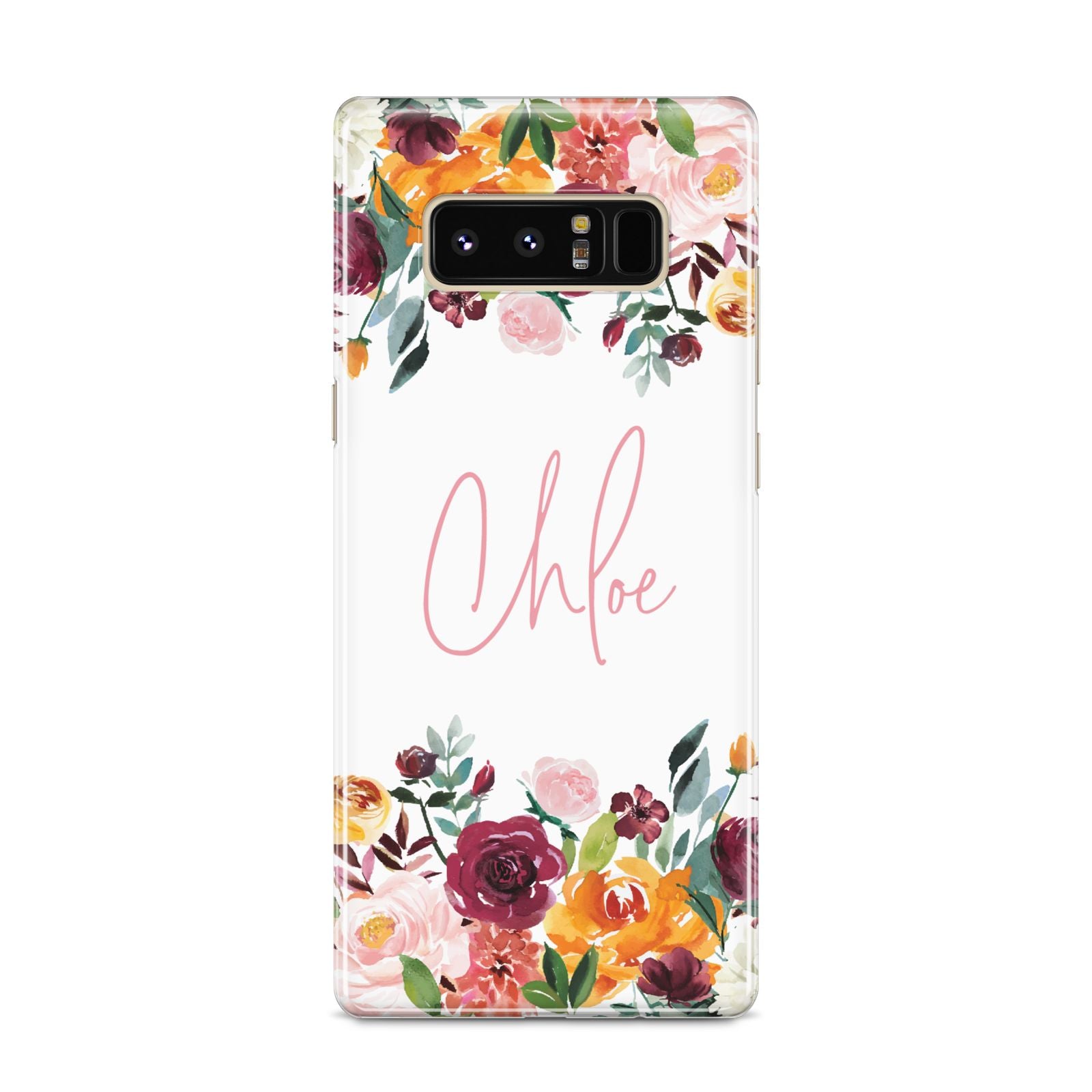 Personalised Name Transparent Flowers Samsung Galaxy S8 Case