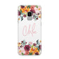 Personalised Name Transparent Flowers Samsung Galaxy S9 Case