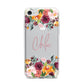 Personalised Name Transparent Flowers iPhone 7 Bumper Case on Silver iPhone