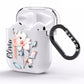 Personalised Name Watercolour Roses AirPods Clear Case Side Image
