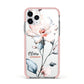 Personalised Name Watercolour Roses Apple iPhone 11 Pro in Silver with Pink Impact Case