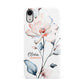 Personalised Name Watercolour Roses Apple iPhone XR White 3D Snap Case
