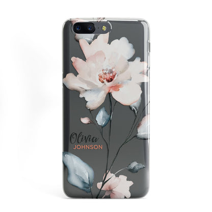 Personalised Name Watercolour Roses OnePlus Case