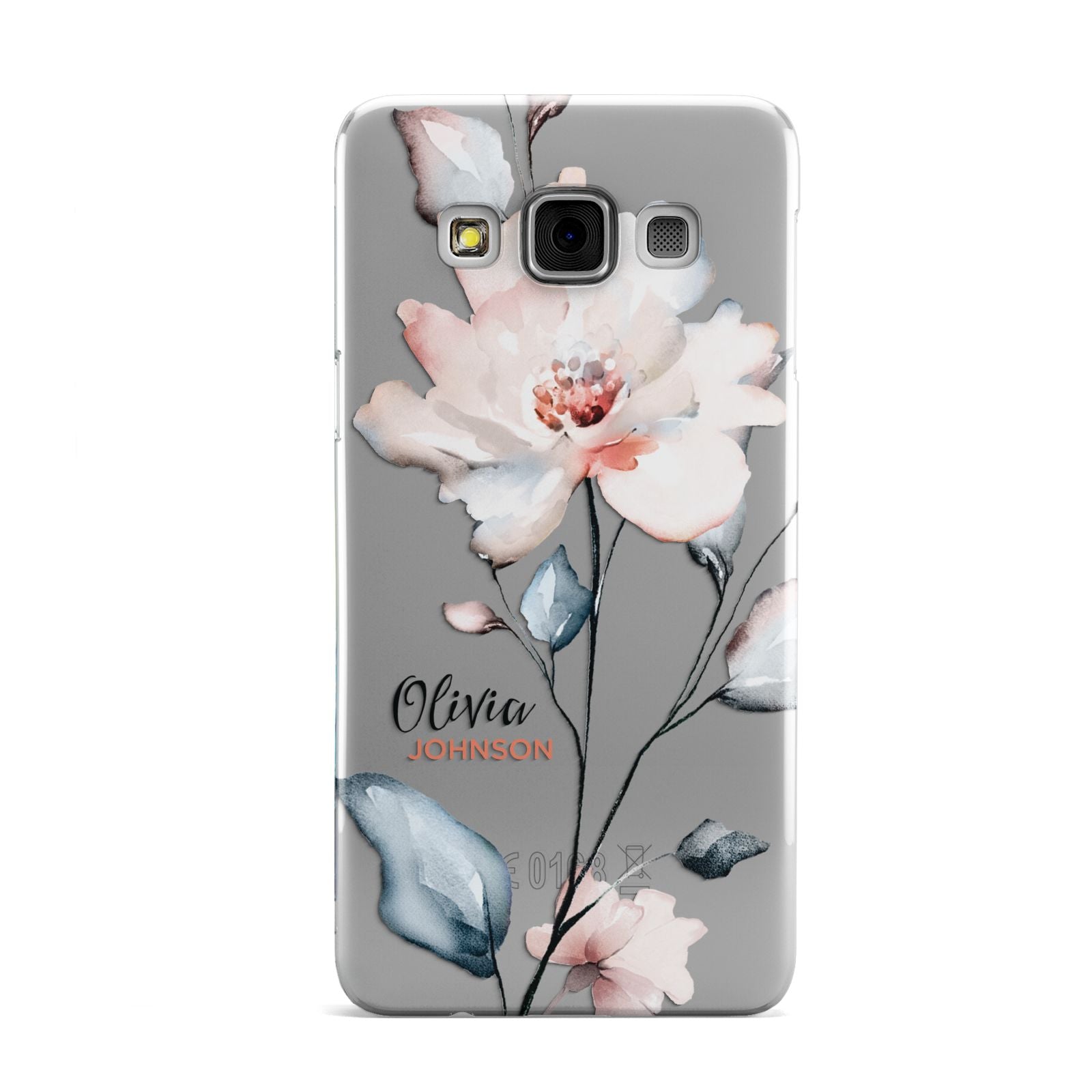Personalised Name Watercolour Roses Samsung Galaxy A3 Case