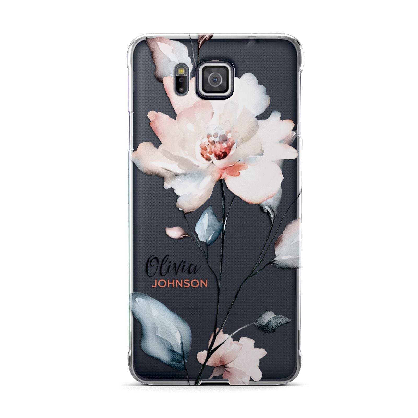 Personalised Name Watercolour Roses Samsung Galaxy Alpha Case