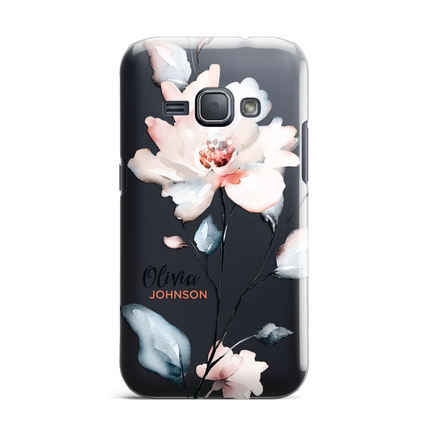 Personalised Name Watercolour Roses Samsung Galaxy J1 2016 Case