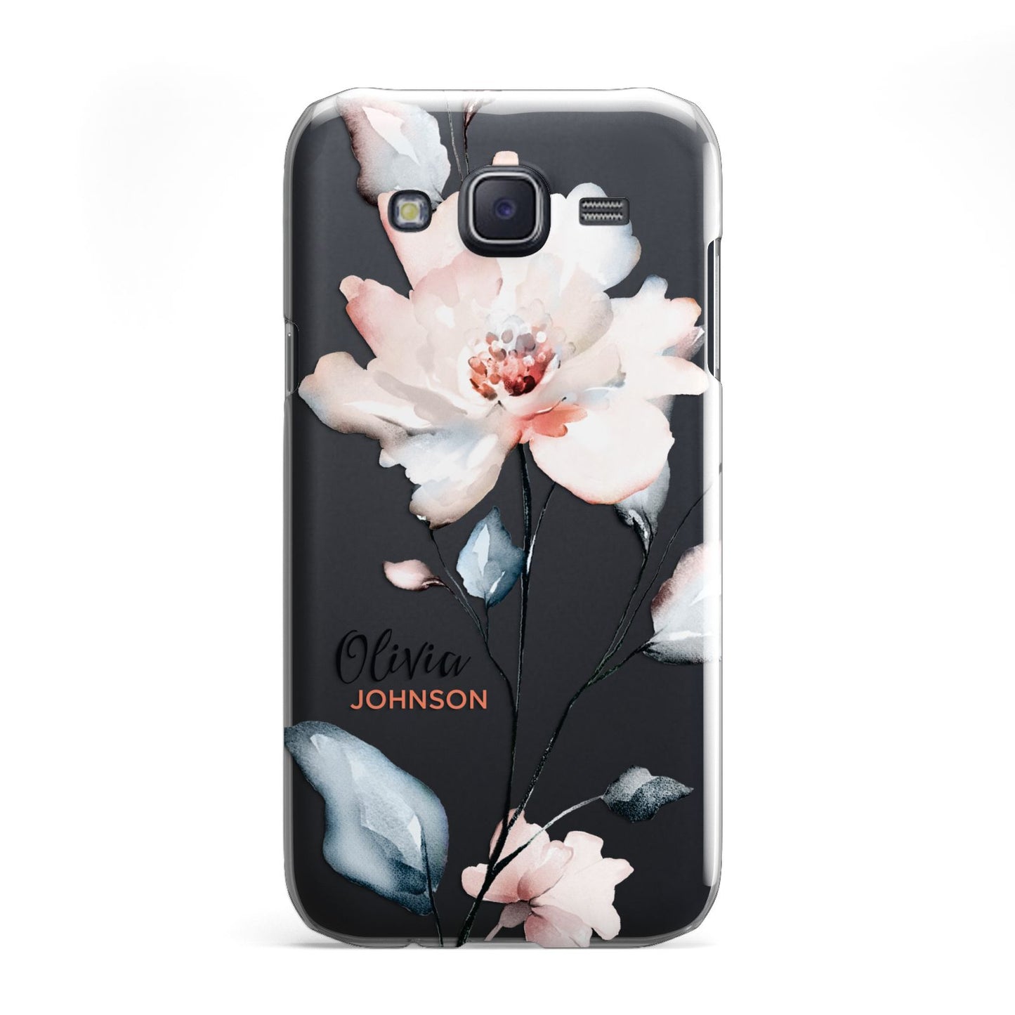 Personalised Name Watercolour Roses Samsung Galaxy J5 Case