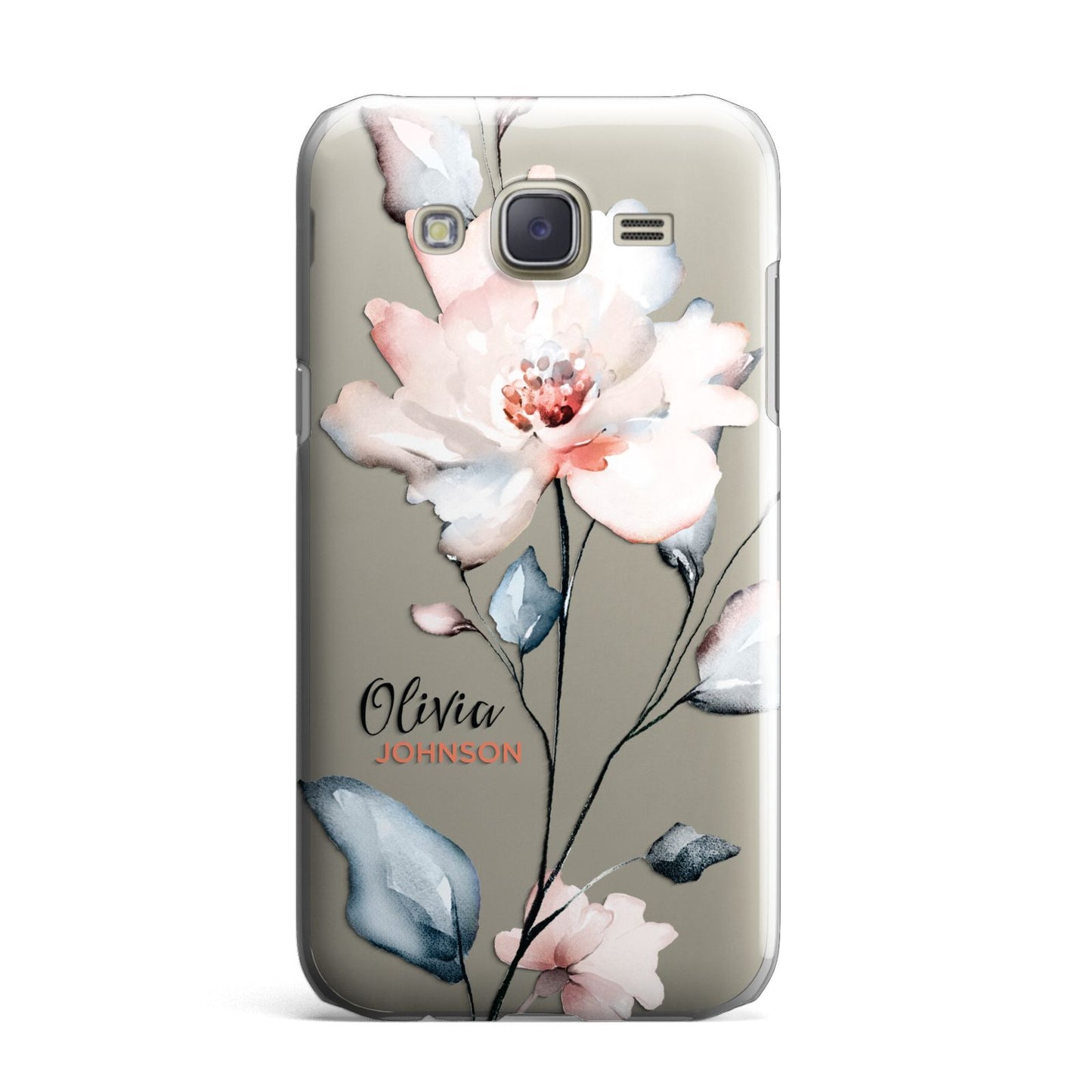Personalised Name Watercolour Roses Samsung Galaxy J7 Case