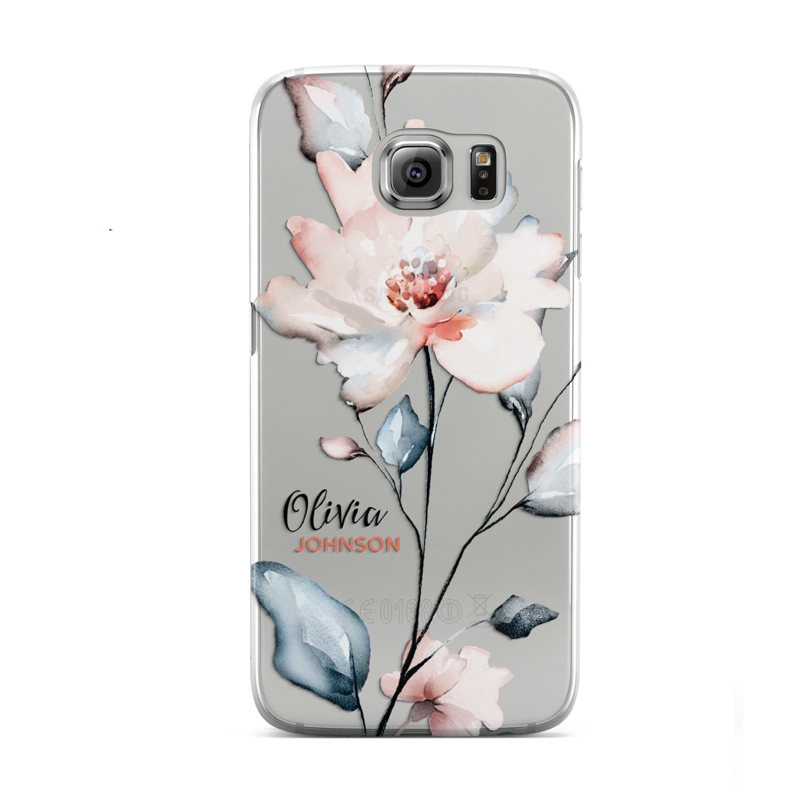 Personalised Name Watercolour Roses Samsung Galaxy S6 Case
