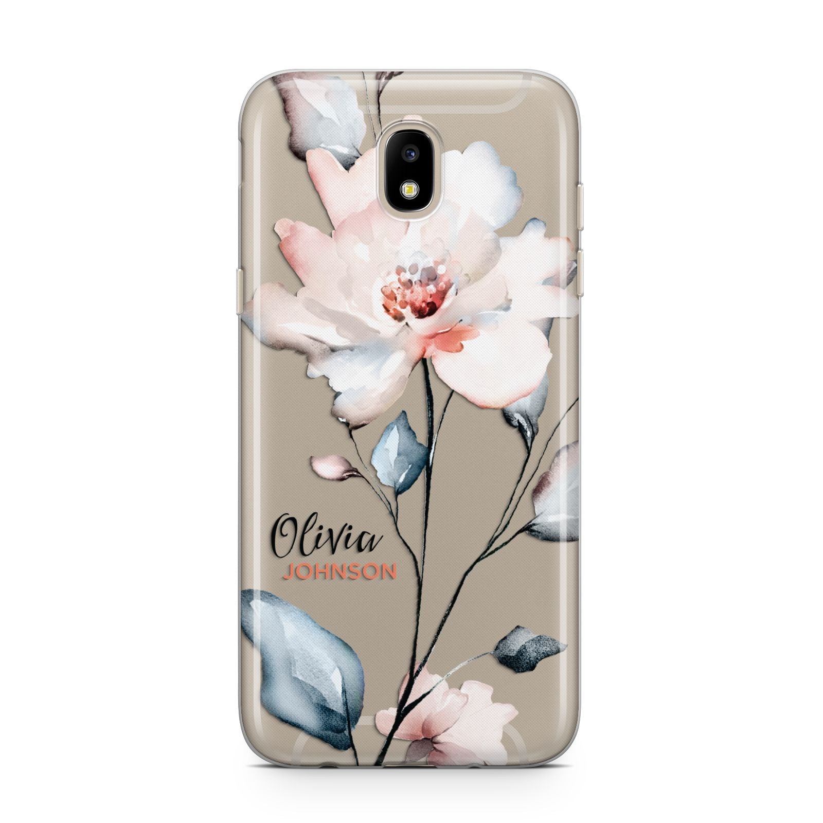 Personalised Name Watercolour Roses Samsung J5 2017 Case