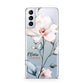 Personalised Name Watercolour Roses Samsung S21 Plus Case