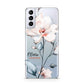 Personalised Name Watercolour Roses Samsung S21 Plus Phone Case