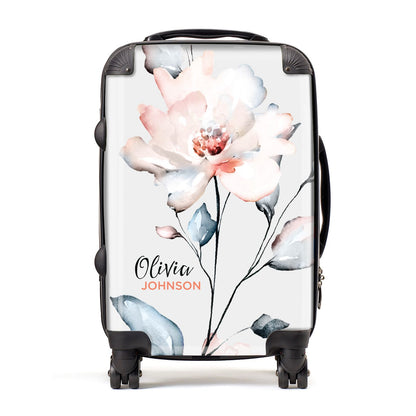 Personalised Name Watercolour Roses Suitcase