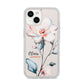 Personalised Name Watercolour Roses iPhone 14 Clear Tough Case Starlight