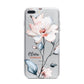 Personalised Name Watercolour Roses iPhone 7 Plus Bumper Case on Silver iPhone