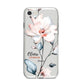 Personalised Name Watercolour Roses iPhone 8 Bumper Case on Silver iPhone
