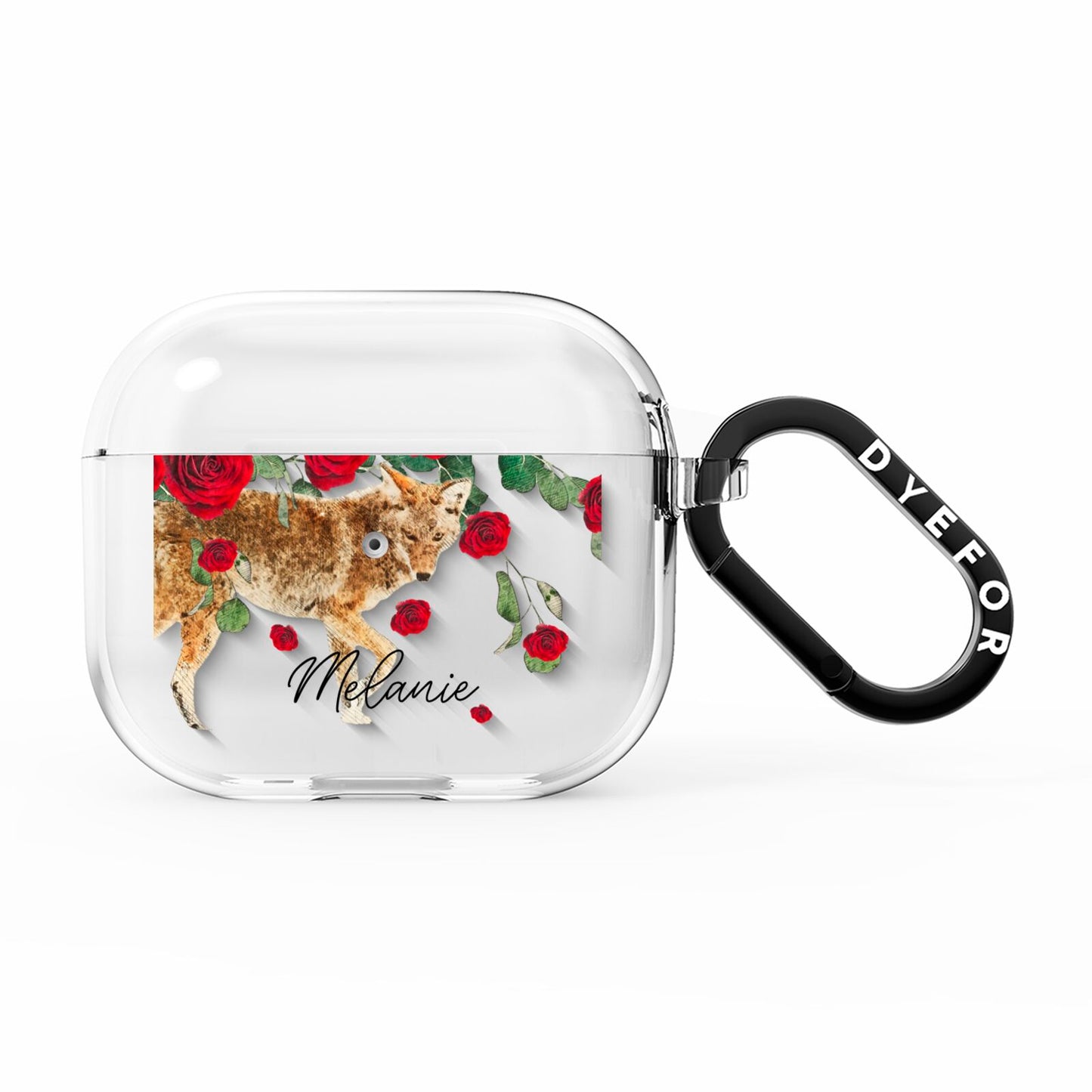 Personalised Name Wolf AirPods Clear Case 3rd Gen