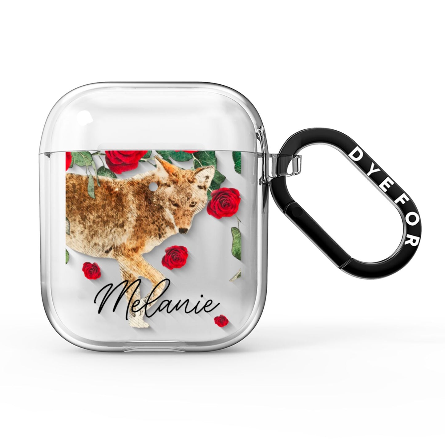 Personalised Name Wolf AirPods Clear Case
