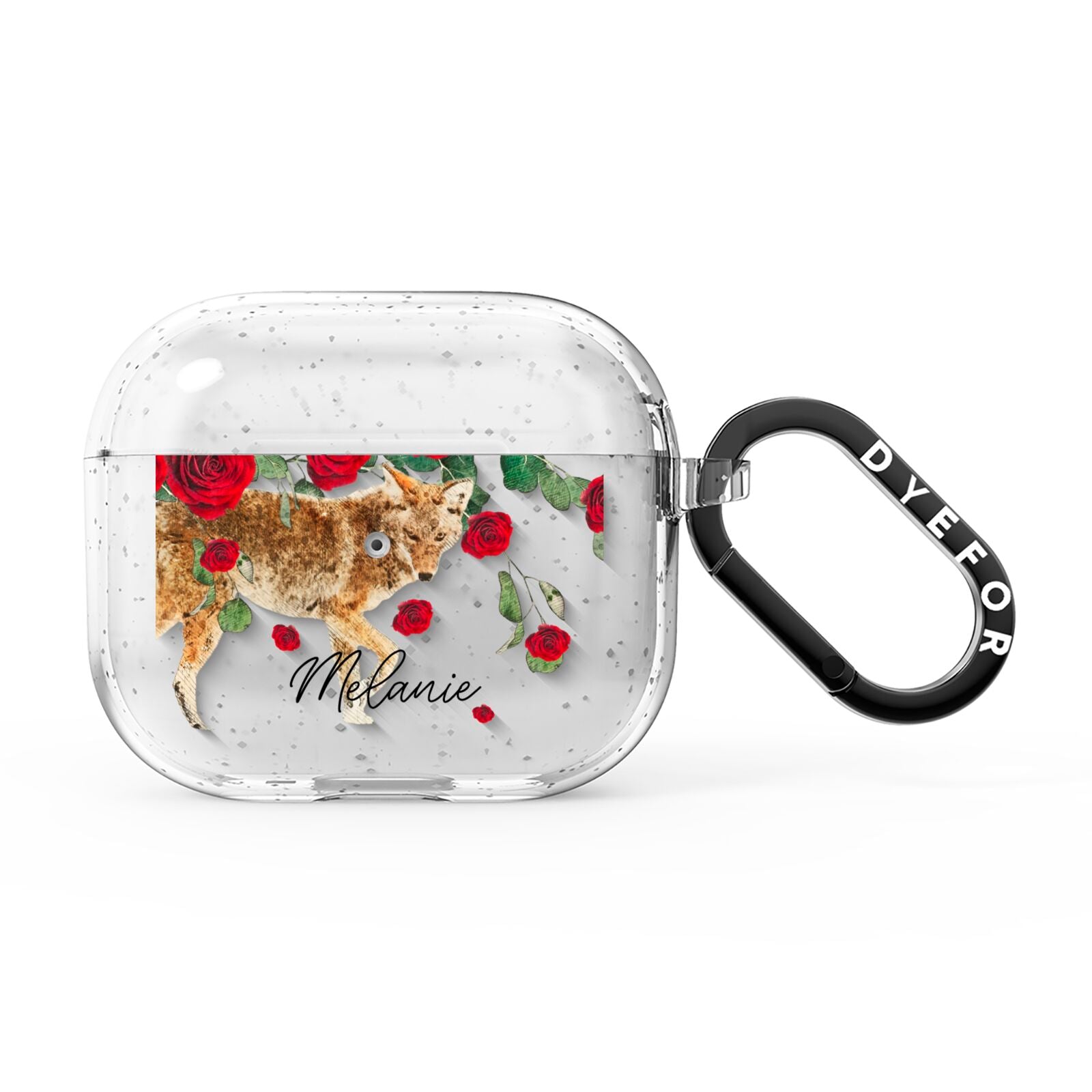 Personalised Name Wolf AirPods Glitter Case 3rd Gen