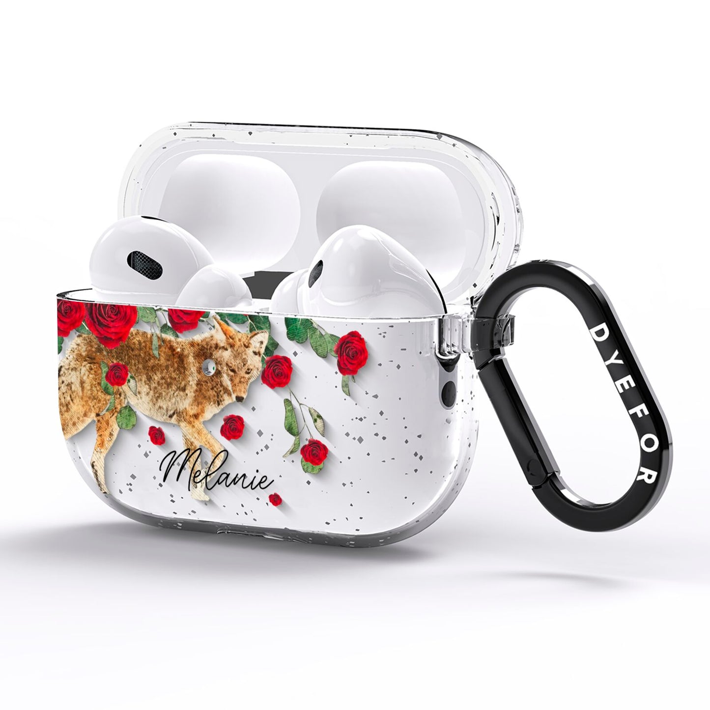 Personalised Name Wolf AirPods Pro Glitter Case Side Image