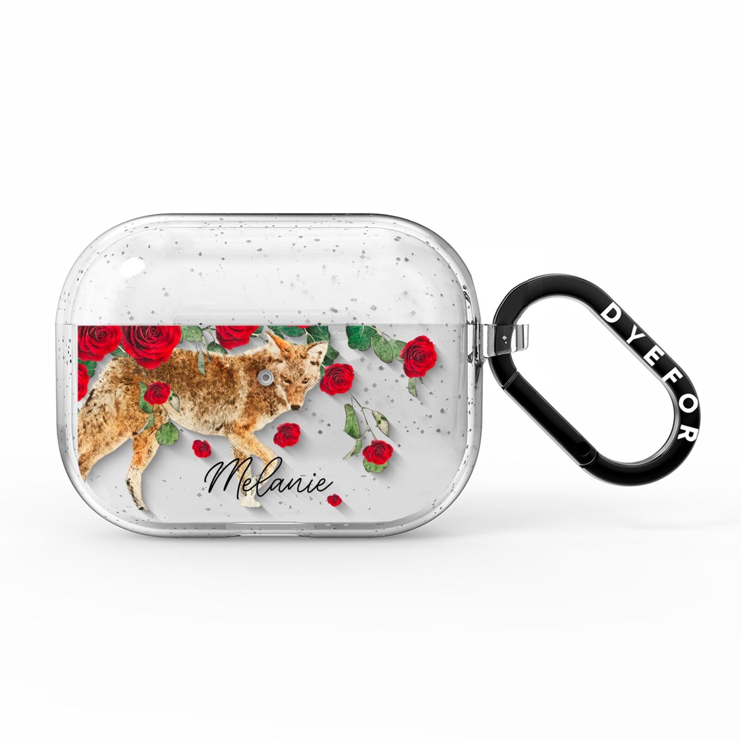 Personalised Name Wolf AirPods Pro Glitter Case
